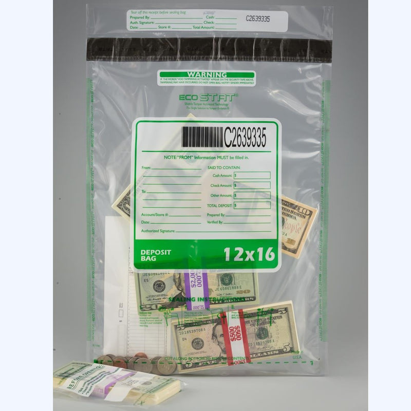 12x16 Single Pocket Clear Deposit Bag